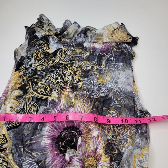 Sheer See Through Grey and Black Ruffle Frilly Sleeveless Mini Dress - Picture 8 of 10